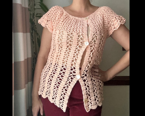 Vintage crochet top cardigan - Gem