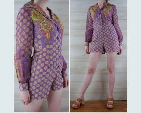 purple romper shorts
