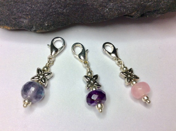 Natural Fluorite and Amethyst Choker Style Necklace Brow or Third Eye and Crown Chakra Balance.