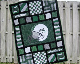 Team Spirit -  Team Qult - Applique Tutorial - Sports Quilt - Applique Quilt Pattern - Quilt Pattern PDF -  Football Quilt - College Quilt