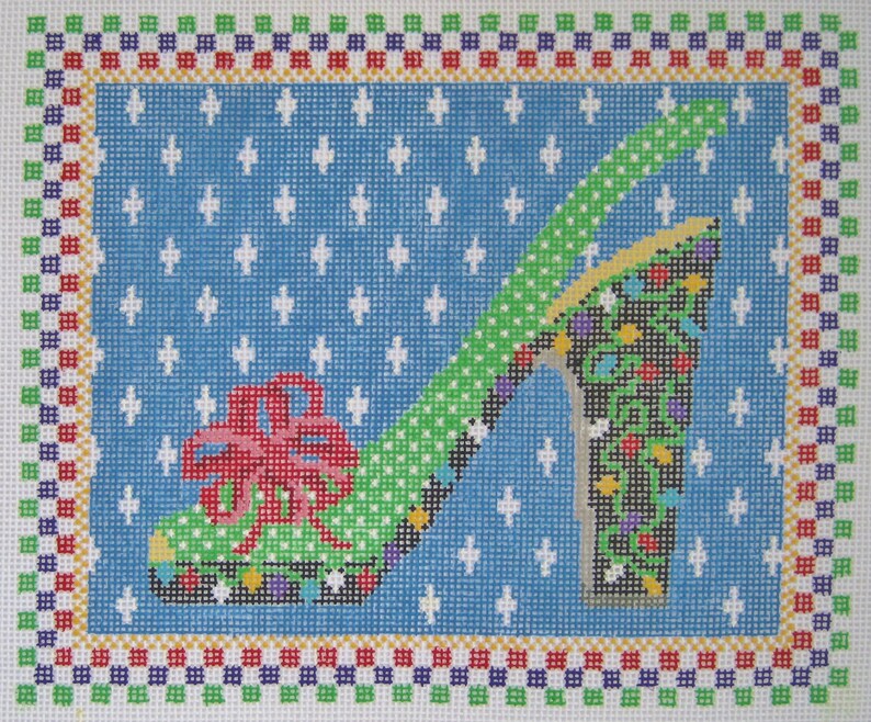 Elfie HandPainted StitchPainted Needlepoint Canvas Etsy