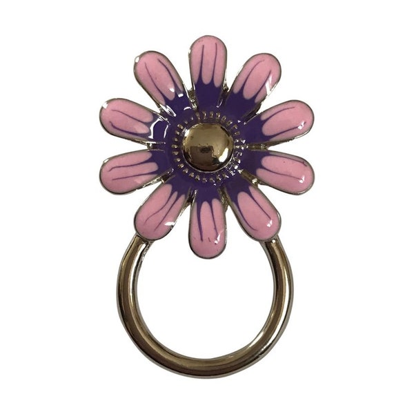 Pink & Purple Flower Eye Glasses/Spectacle Hanger Brooch Pin Holder