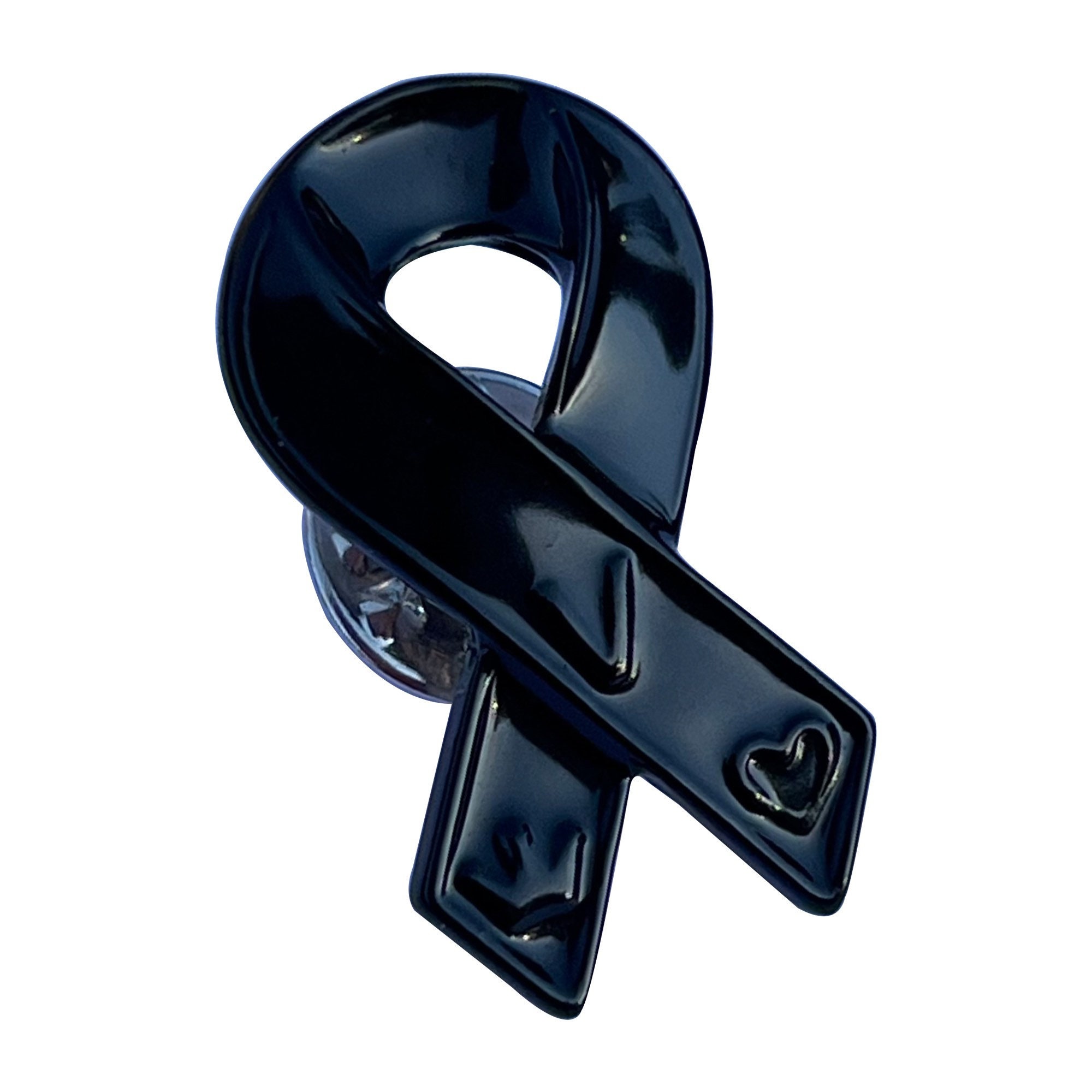 Black Awareness Ribbon Pin V1 9/11,mourning, Remembrance, Melanoma