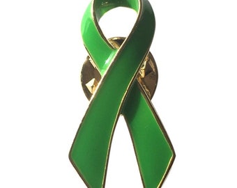 Green Ribbon Lapel Pin Mental Health Awareness