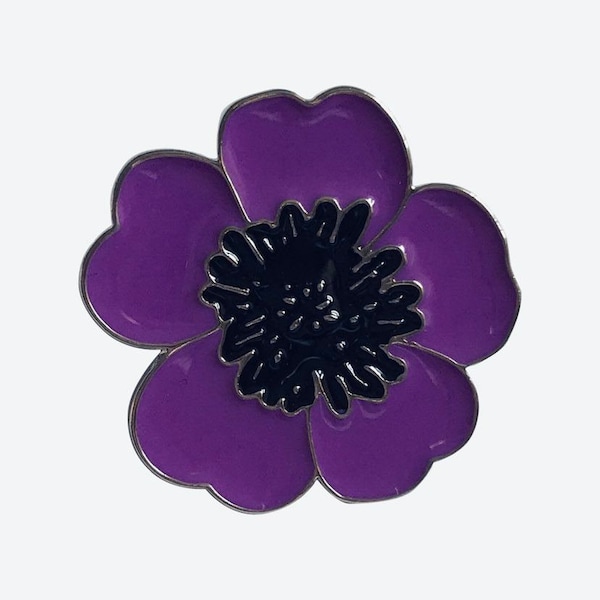 2.5cm Purple Enamelled Poppy 'Animals of War' Lapel Pin