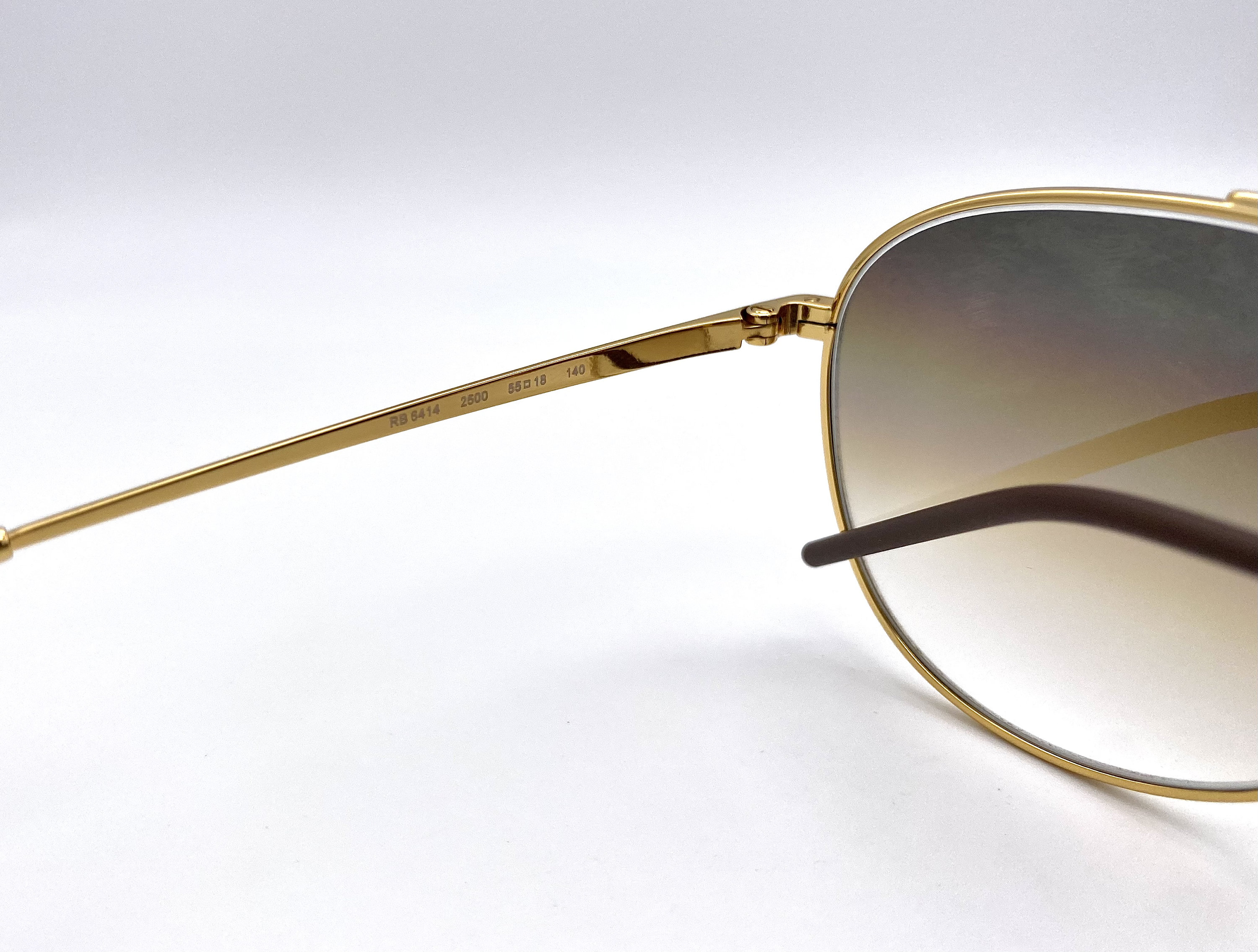 RAY BAN Mod. RB 6414 Aviator 55 Mm Vintage Gold Sunglasses Made in Italy Nos Etsy