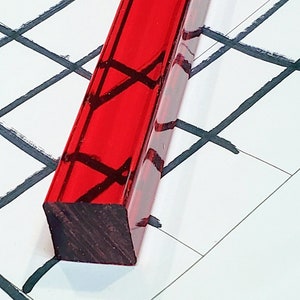 3/4” Square x 12&quot; or 18&quot; Long Clear Red Translucent Acrylic Plexiglass Lucite Rod, Bar