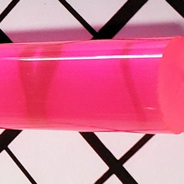 1” Diameter Clear PINK Fluorescent Translucent Acrylic Plexiglass Lucite Rod - Round Bar