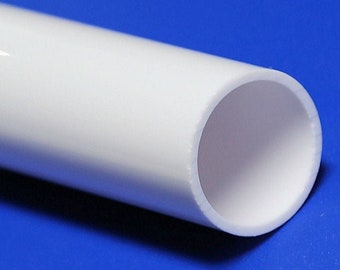 1 Piece 2” OD x 1 3/4" ID White Opaque Acrylic Plexiglass Lucite Tube 2 Inch Diameter Multiple Lengths Available