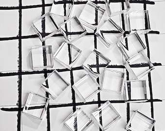 20 Pieces 3/4” x 3/4" x 3/4” Clear Square Acrylic Plexiglass Plastic Cubes Rod