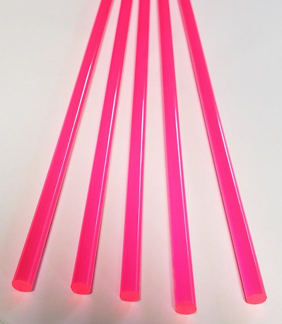5 WHITE 3//8” DIAMETER 18” INCH LONG ACRYLIC PLEXIGLASS LUCITE COLOR ROD CLEAR