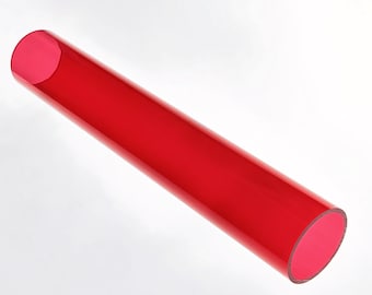1 Piece 2” OD x 1 3/4" ID Clear Red Translucent Acrylic Plexiglass Lucite Tube 2 Inch Diameter Multiple Lengths Available