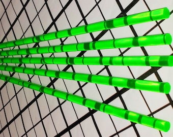 5 Lengths 1/4” Diameter Clear Fluorescent Translucent GREEN Acrylic Plexiglass Lucite Rods .25 Inch