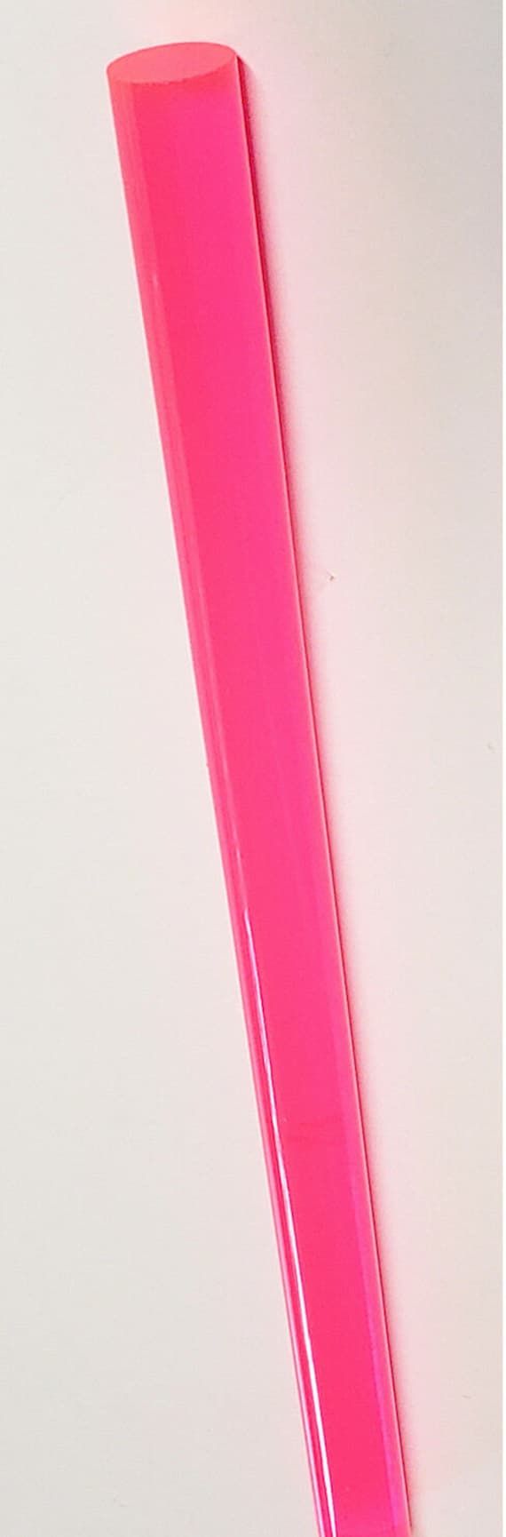 Pink-Red Fluorescent Acrylic Round Rod