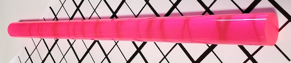 1” Diameter Clear PINK Fluorescent Translucent Acrylic Plexiglass Lucite Rod - Round Bar