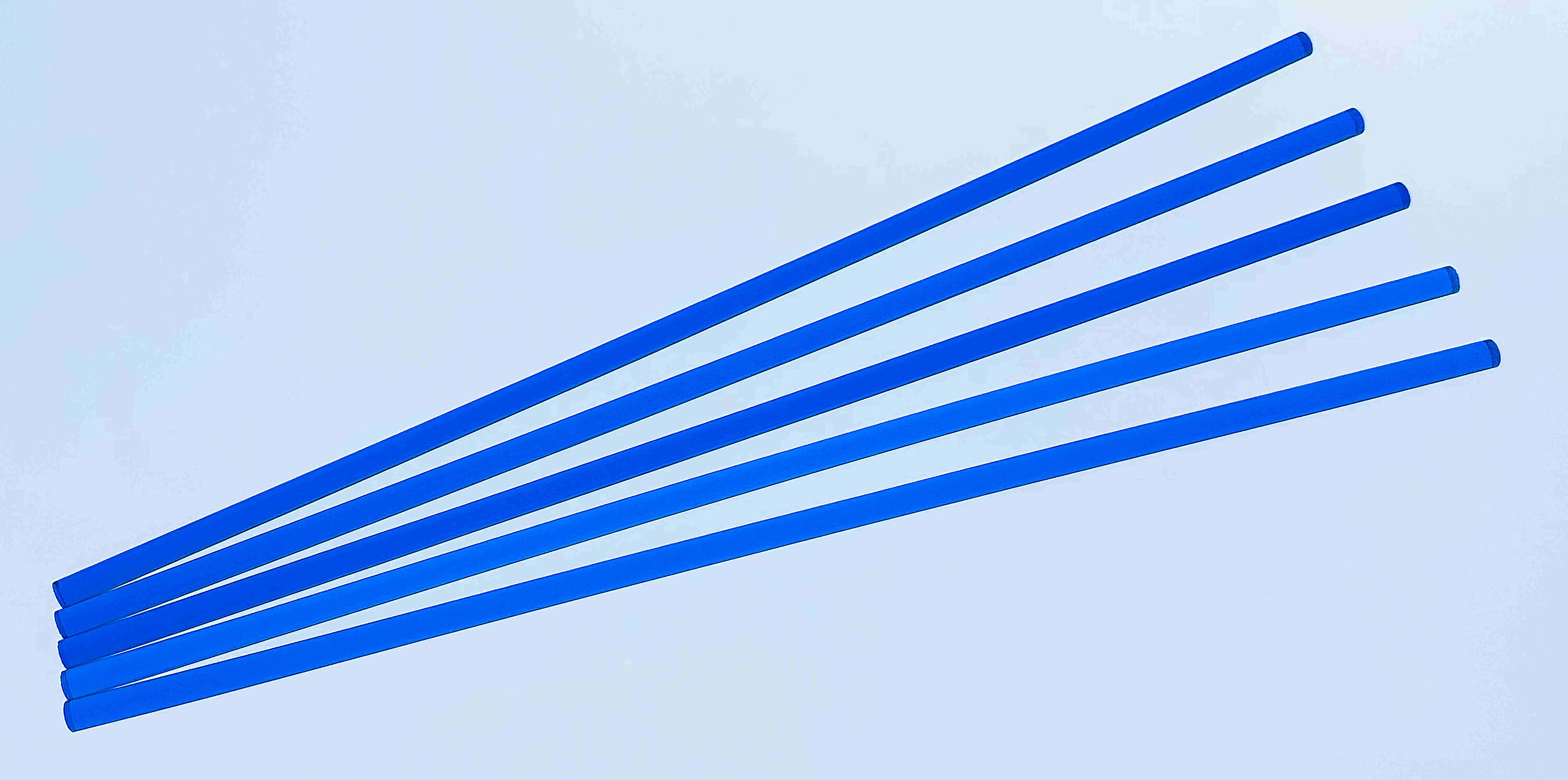 thumbnail image 2 of 5 Pcs 1/4" X 1/4" X 12" Clear Translucent Blue Acrylic Rods - PMMA Square Bars 2 of 5