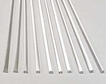 10 Lengths 1/8” Diameter x 12", 18" or 24" Long CLEAR Acrylic Plexiglass Lucite Rods .125 Inch