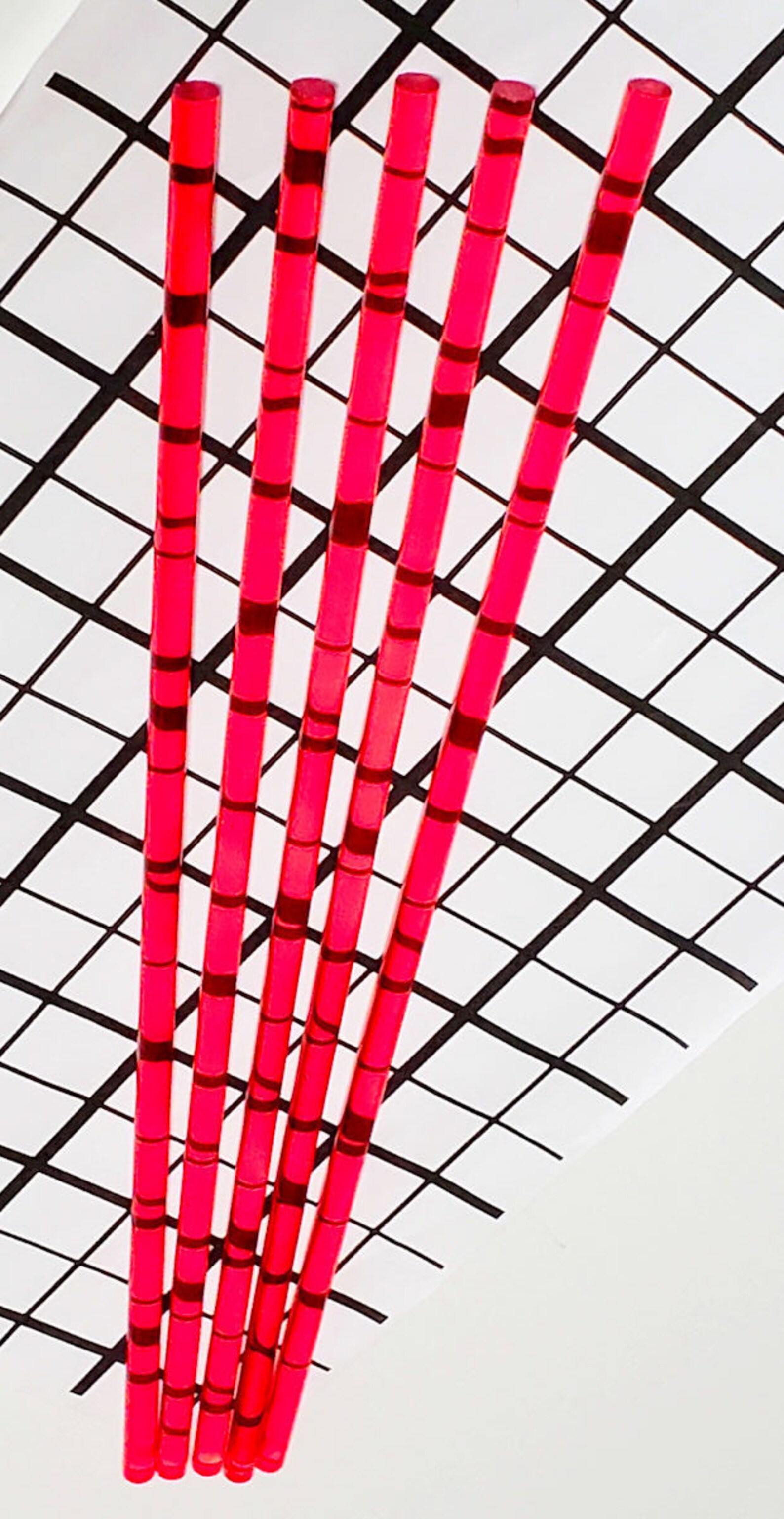 5 Lengths 1/4” Diameter Clear RED Translucent Acrylic Plexiglass Lucite ...