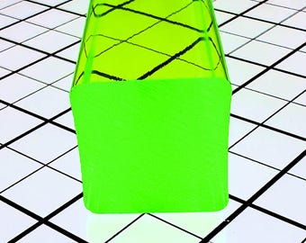 1” Square x 12", 18", 24" or 36" Long Clear GREEN Fluorescent Translucent Acrylic Plexiglass Lucite Rod, Bar