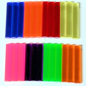 Color Changing Rods 24 Pieces 1” Diameter 8 Different Colors Round Clear Acrylic Rods ...