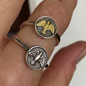Holy Spirit Ring/ Silver Dove Ring/ Christian Ring/ Peace Ring/ Unique Christian Jewelry/ Faith Ring/ Christian Dove Ring/ Silver Bird Ring
