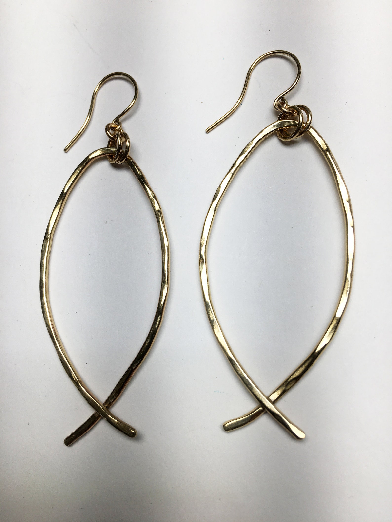 Christian Fish Earrings/ Christian Earrings/ Large Gold Hoop Etsy