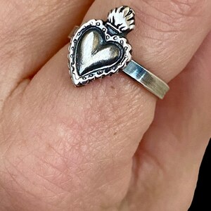 Sacred Heart Ring/ Sacred Heart/ Heart Sacred/ Silver Heart Ring ...
