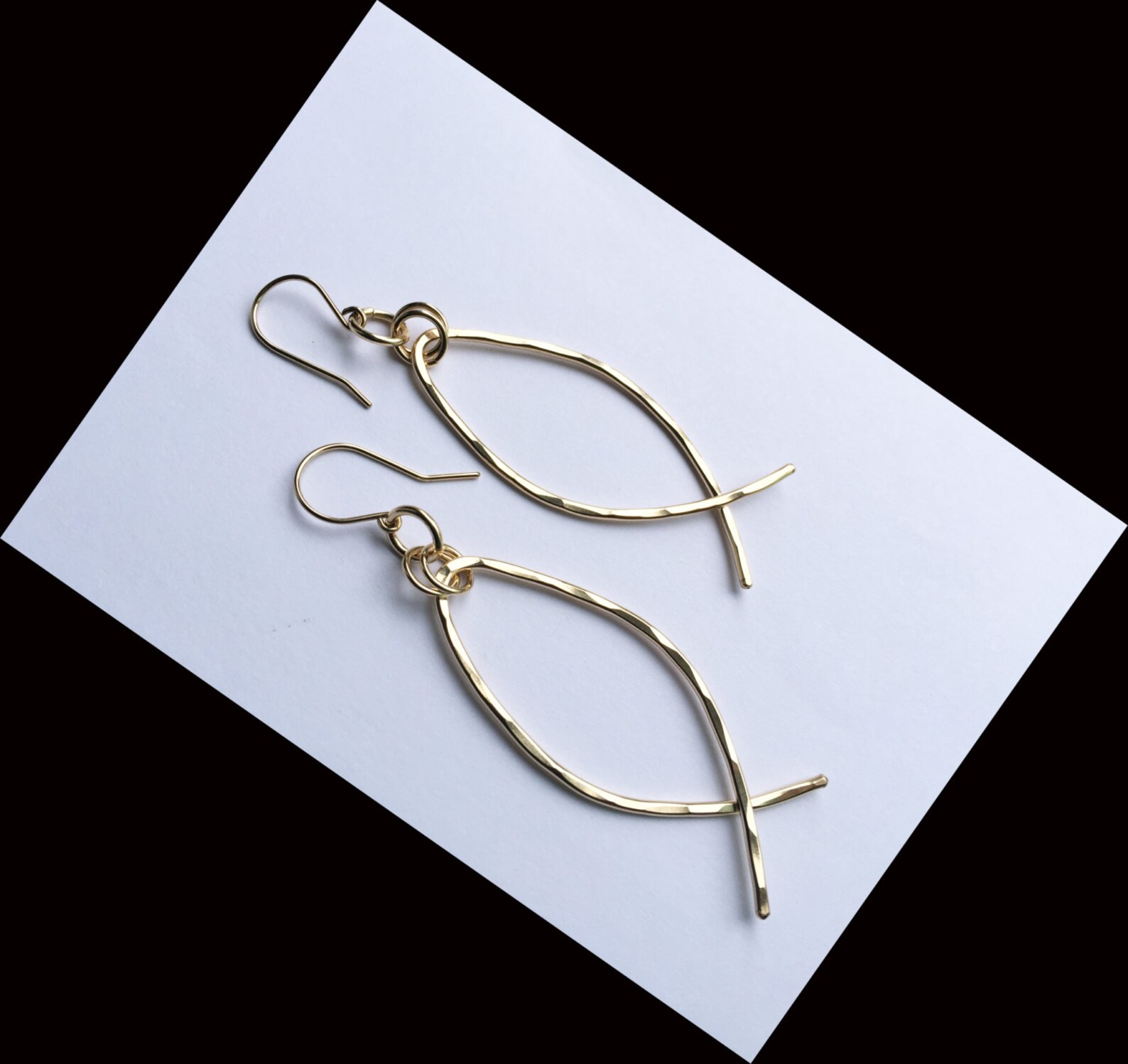 Christian Fish Earrings/ Christian Earrings/ Large Gold Hoop Etsy