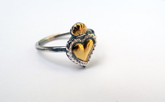 flaming heart ring