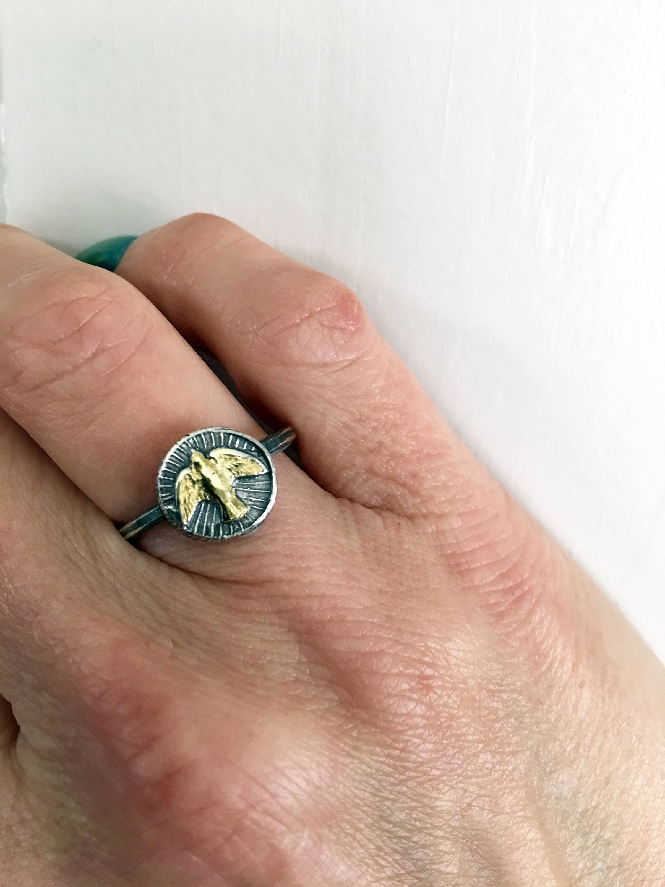 Holy Spirit Ring/ Silver Dove Ring/ Christian Ring/ Peace Etsy