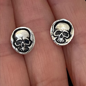 Silver skull studs, skull earrings, skull posts, silver skull posts, skull earrings, gothic gifts