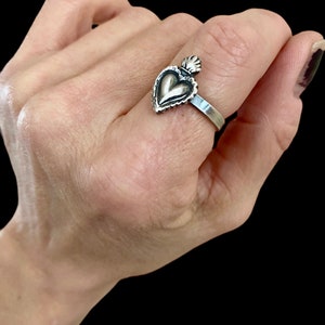 Sacred Heart Ring/ Sacred Heart/ Heart Sacred/ Silver Heart Ring ...