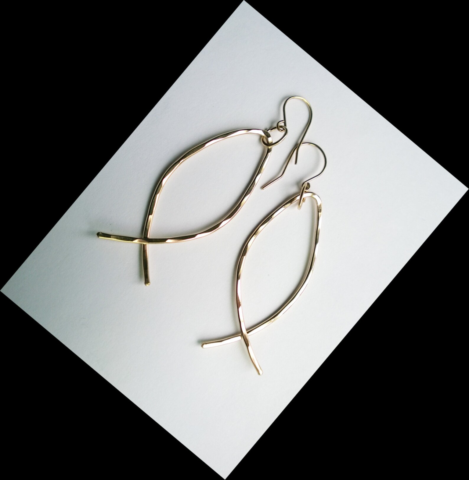 Christian Fish Earrings/ Christian Earrings/ Large Gold Hoop Etsy