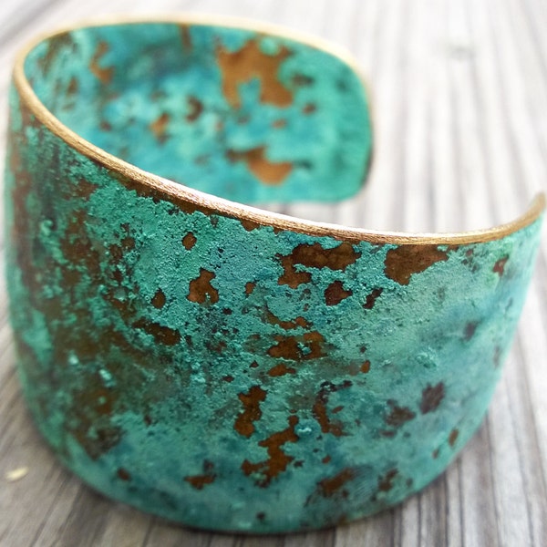 Patina Cuff/ Turquoise Patina Cuff/ Patina Bracelet/ Verdigris Cuff Bracelet/ Boho Chic/ Statement Maker/ Rustic Patina Cuff