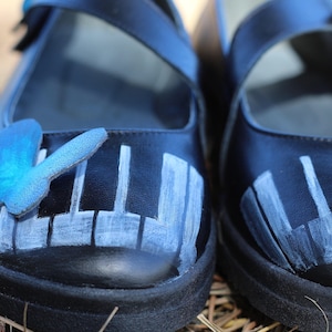 mary janes, ballet flats, black shoes, black ballerinas, comfortable shoes, unique shoes, 3Dbutterflies, leather ballet flats, US8