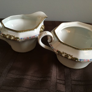 Creamer and Sugar Bowl w/o lid in BCO26 Pattern by B. Bloch & Co made in Czechoslovakia image 1