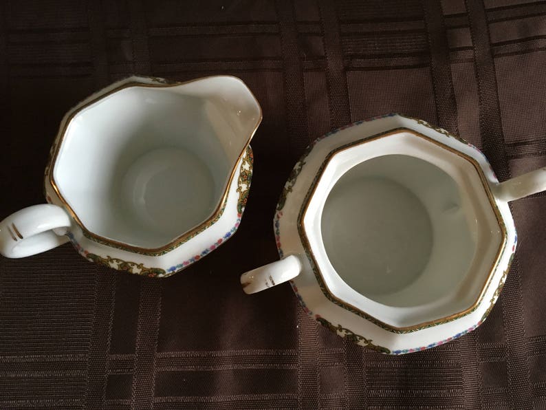 Creamer and Sugar Bowl w/o lid in BCO26 Pattern by B. Bloch & Co made in Czechoslovakia image 2