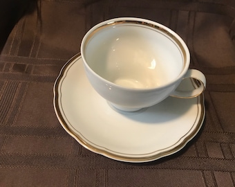Vintage Kahla Demitasse/Espresso Cup and Saucer, Platinum Trimmed