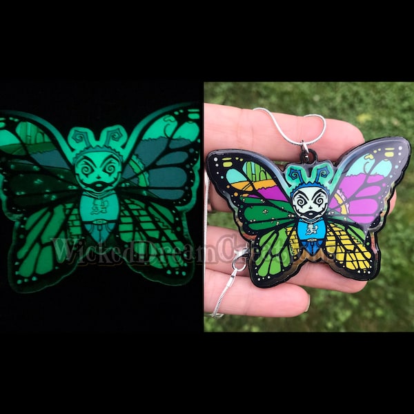 Wizard of the Hood Butterfly Glow in the dark Charm Necklace.