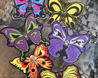 4 inch vinyl sticker jokerflies ! Insane Clown Posse inspired butterflies. FREE SHIPPING.