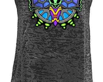 Cute Wicked CLownfly From Outer Space Butterfly  Racer Tank.    Free shipping