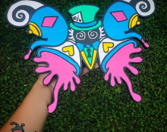 Mad Hatter  butterfly wall mirror with Free shipping!