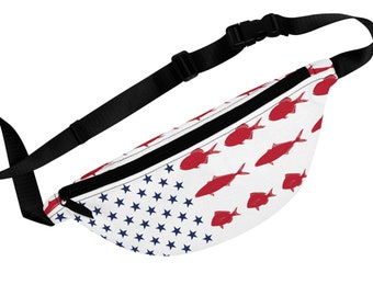 USA Saltwater Fish Flag Fanny Pack
