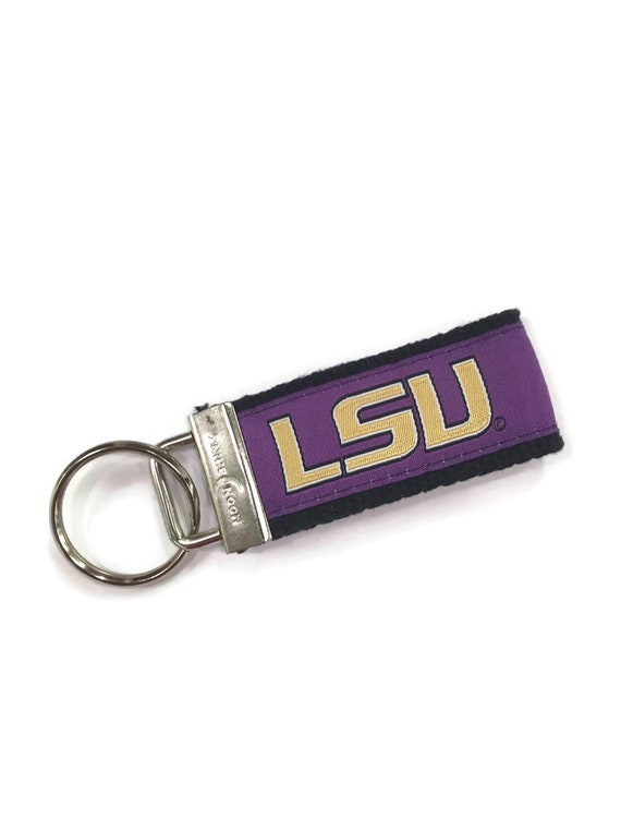 Handcrafted NCAA Louisiana State University LSU Tigers Key Chain Wristlet