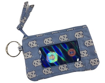 University of North Carolina UNC licensed keychain with ID holder