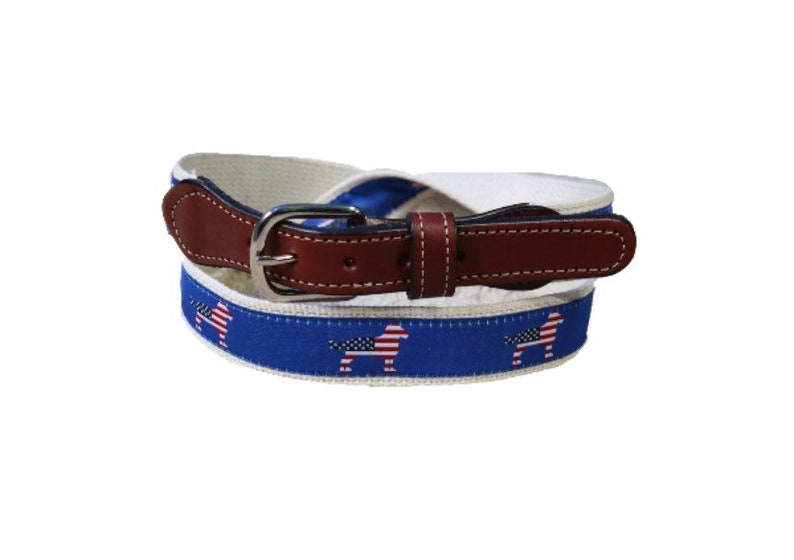 Lab Dog with USA Flag  Leather Belt Etsy