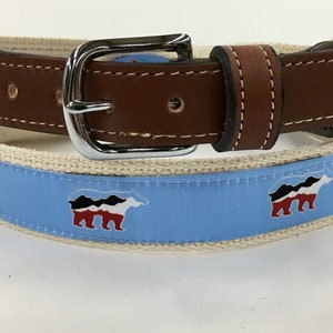 USA Bear Design Web Leather Belt