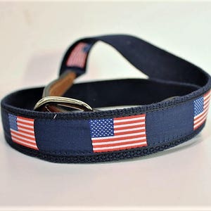 USA Flag American Flag Men's Web Leather Belt - Etsy