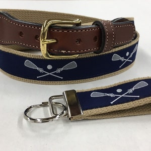 Lacrosse Ribbon Cotton Web Leather Belt - Etsy