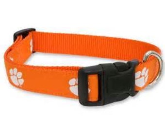 Clemson University Tigers Dog Collar. Officially Licensed Clemson pet collar.